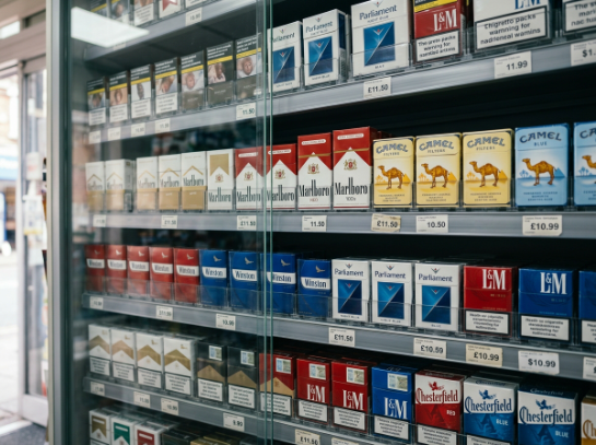 بسته‌های واقعی Marlboro، Parliament، Camel و Winston برای بررسی مفهوم سیگار خاص و با کلاس